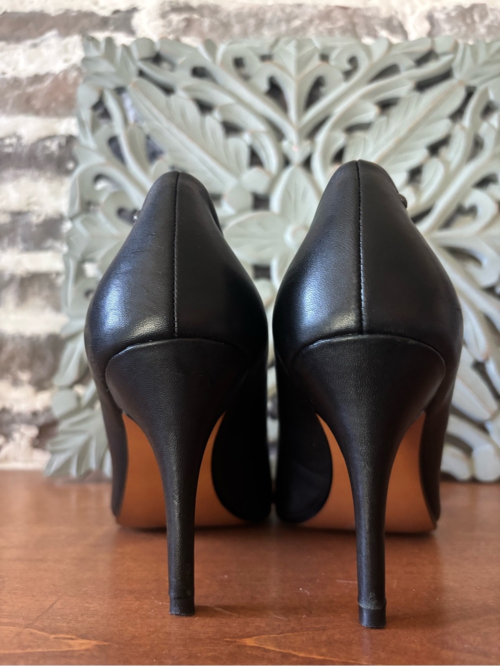 Coach Waverly black leather Pointed-Toe Stiletto Heels